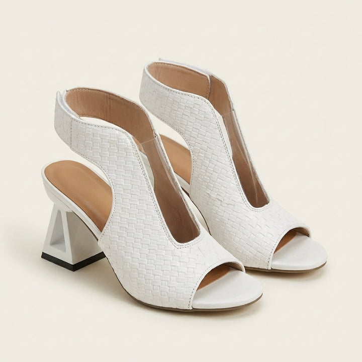 Dariana | Talon Slingback à Bout Ouvert en Texture Tissée