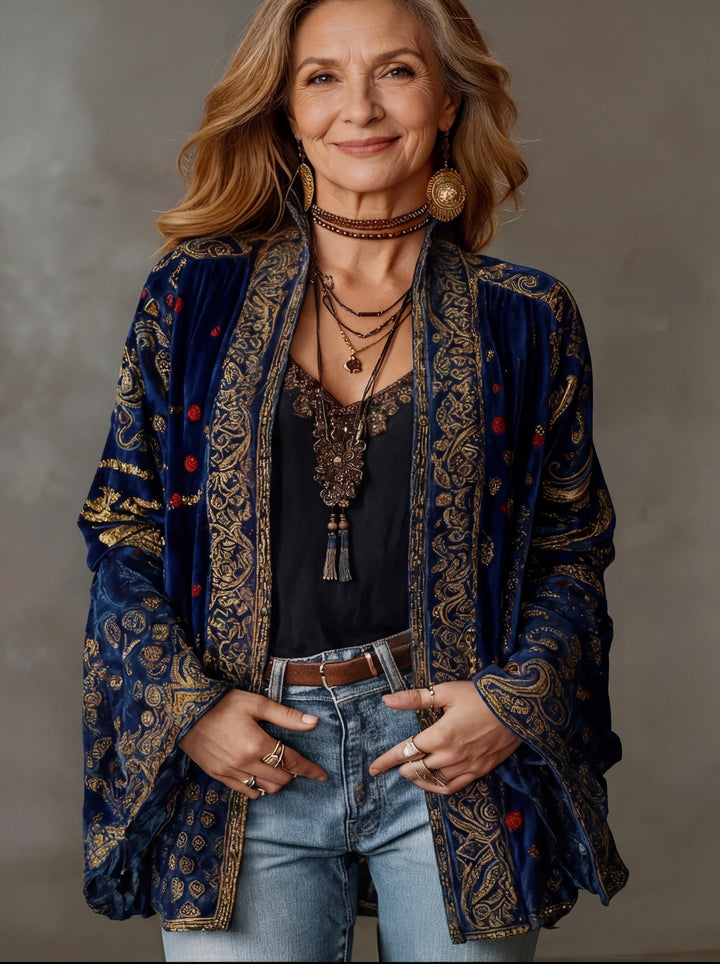 Kerrie | Kimono en Velours Bohème Chic