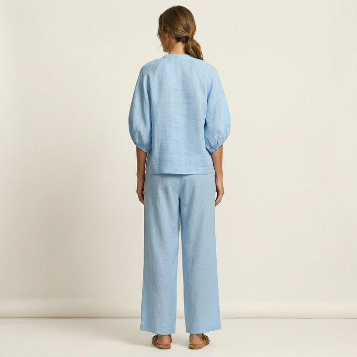 Miriam | Ensemble avec Manches Bouffantes et Fermeture Éclair Frontale 6 couleurs
