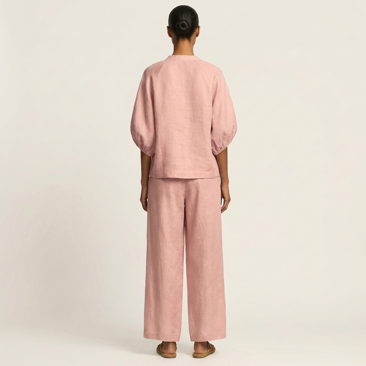 Miriam | Ensemble avec Manches Bouffantes et Fermeture Éclair Frontale 6 couleurs