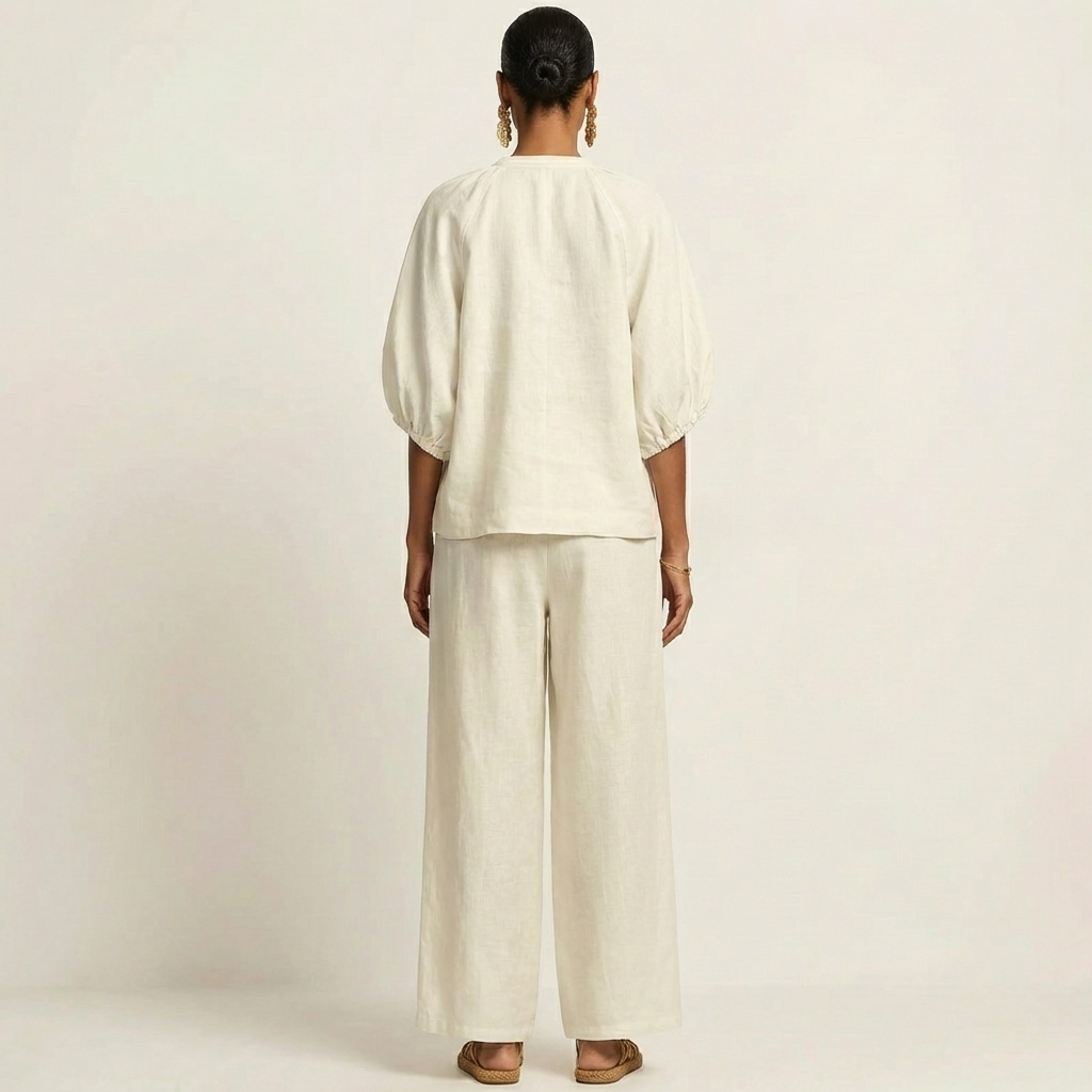 Miriam | Ensemble avec Manches Bouffantes et Fermeture Éclair Frontale 6 couleurs
