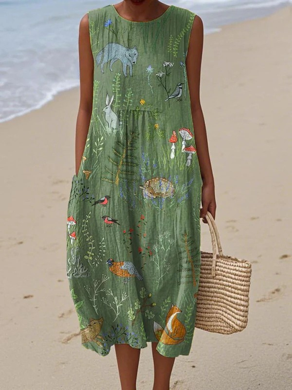 HOPE | Robe midi forêt
