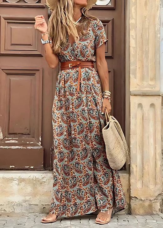 Joselin™ – Robe longue bohème et fluide avec ceinture