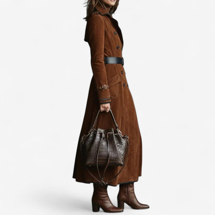 NATHALY™ | Manteau Trench Long avec Taille Flatteuse et Style Intemporel pour le Jour et la Ville