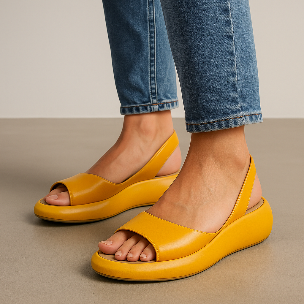 Sandales ouvertes Isabelle jaunes – vue produit