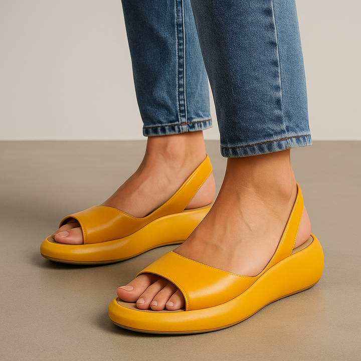 Sandales ouvertes Isabelle jaunes – vue produit