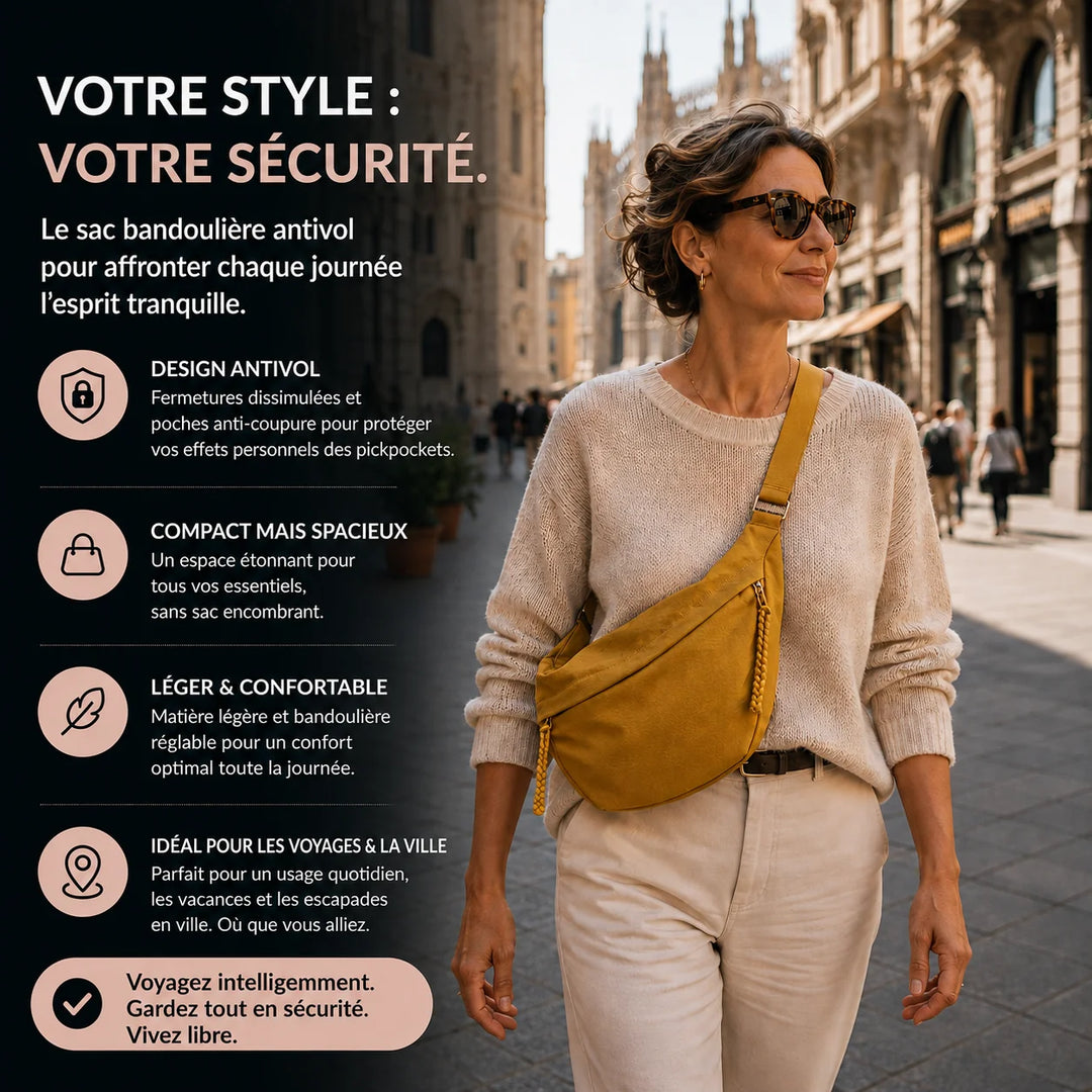Luce sac à bandoulière ocre - visuel français