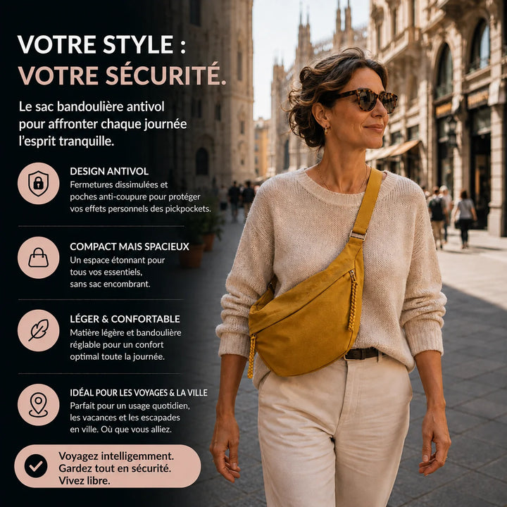 Luce sac à bandoulière ocre - visuel français