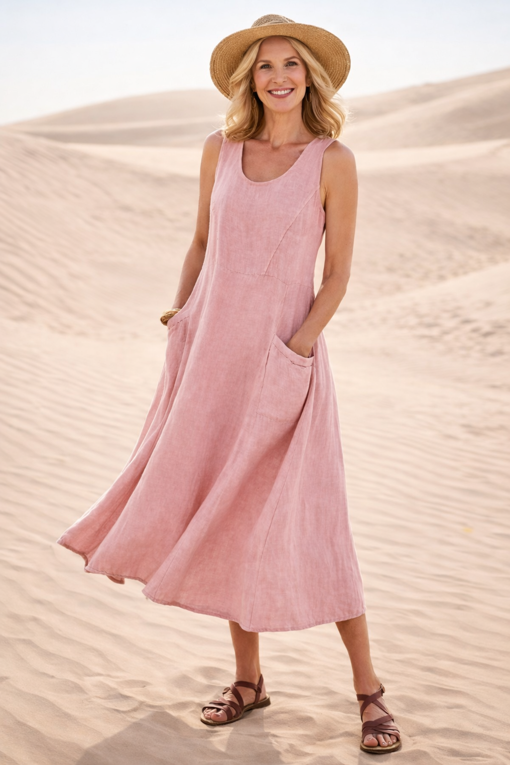 LUNA | Robe midi trapèze confortable