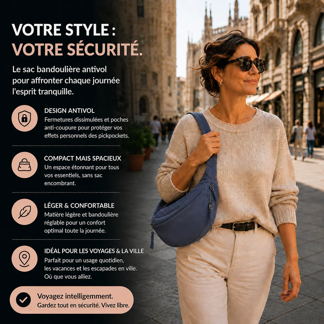 Mara sac à bandoulière bleu - visuel français
