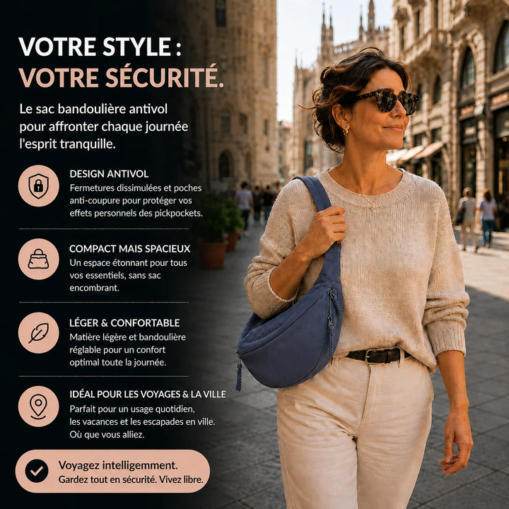 Mara sac à bandoulière bleu - visuel français