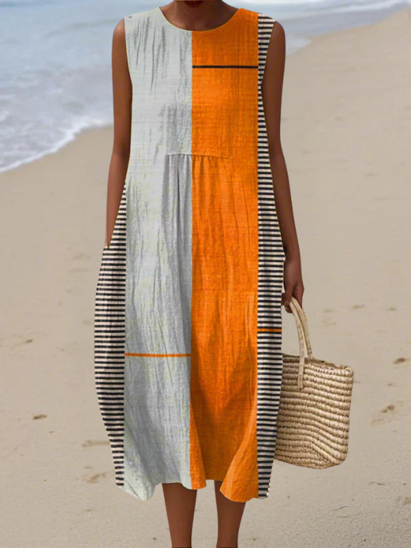 MAY | Robe midi color block