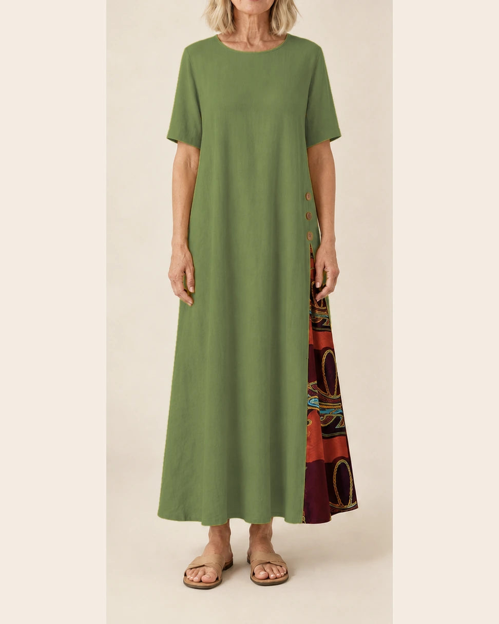 Robe Maurene vert olive – vue de face