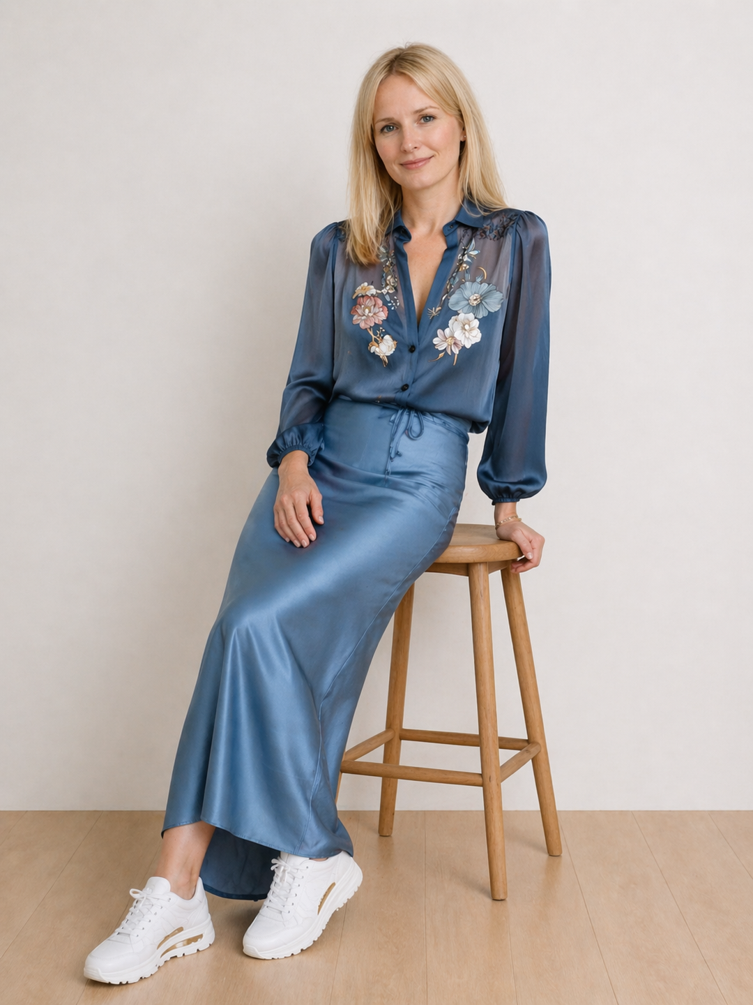 EVELYN | Jupe Longue en Satin