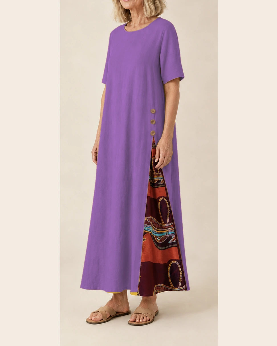 Robe Maurene violet – vue trois-quarts