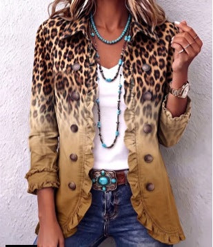 Blazer Paola léopard ombré à volants