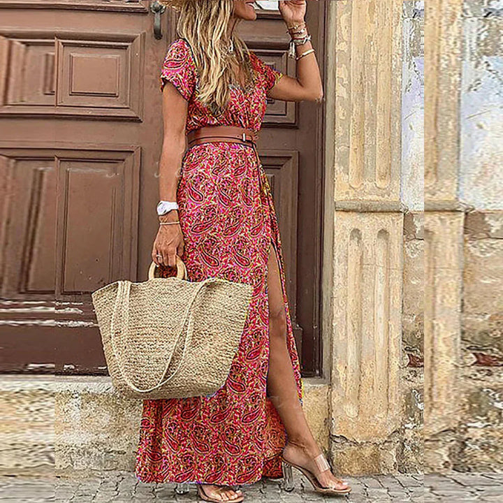 Joselin™ – Robe longue bohème et fluide avec ceinture