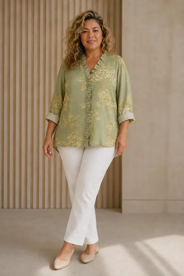 Blouse artistique Rosalinde portée