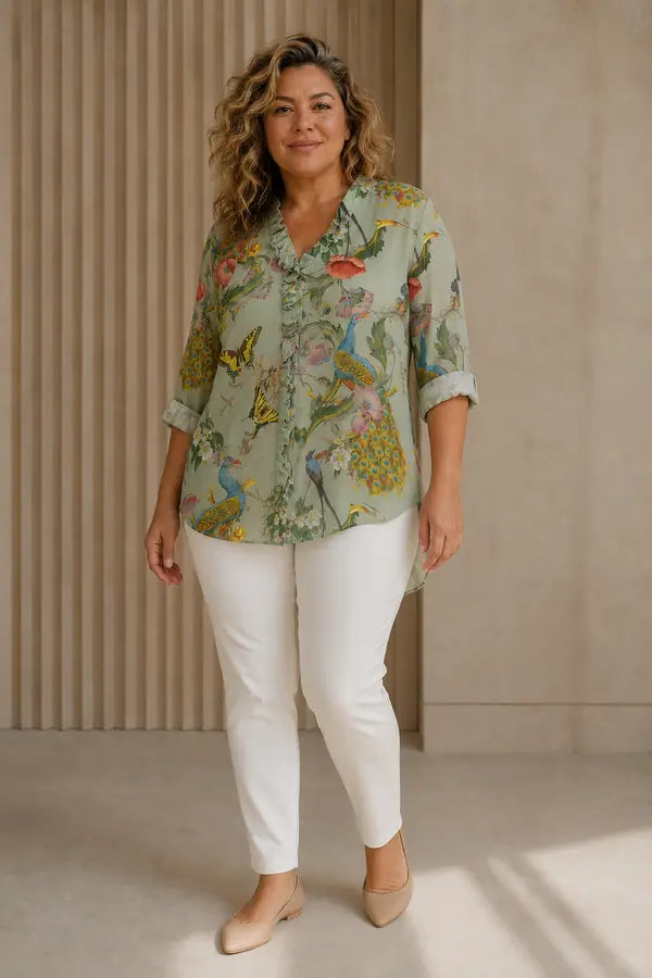 Blouse artistique Scarlett portée