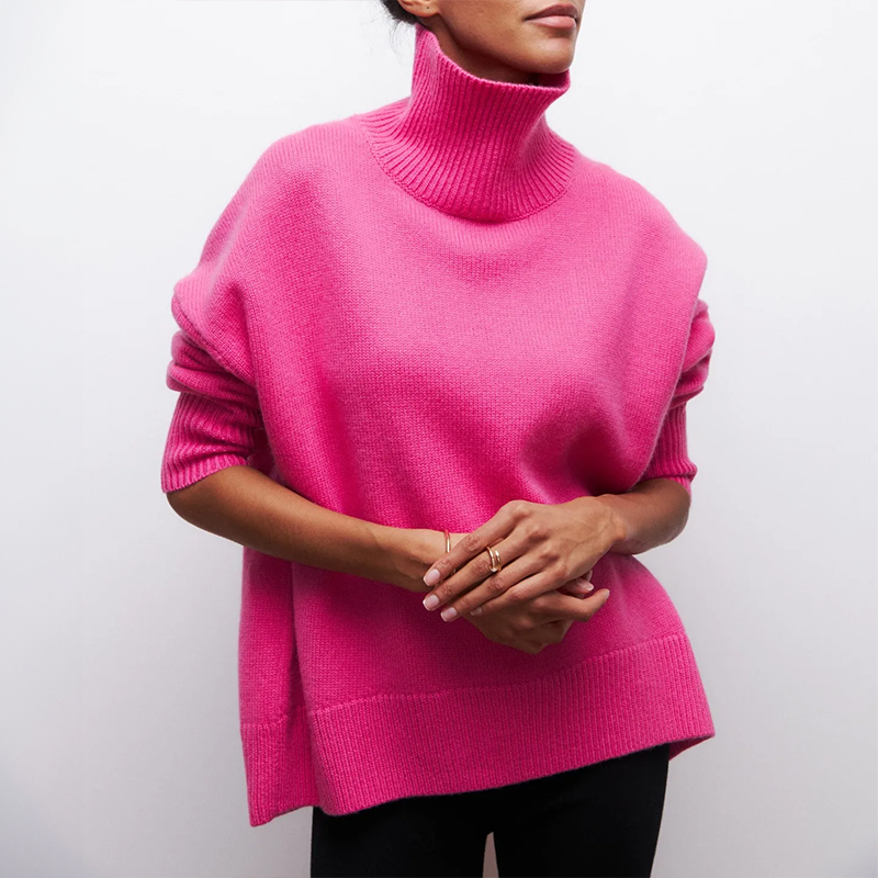 Amelia | Pull en Tricot à Col Roulé Élégant