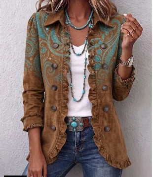Veste Serena paisley à volants