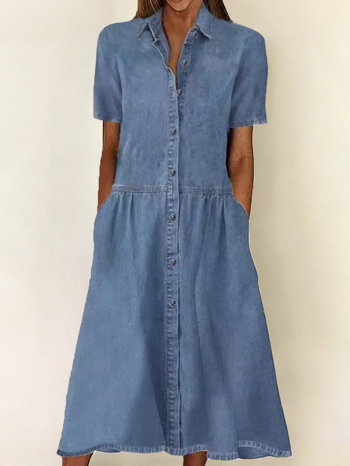 Carolina | Robe en denim à manches courtes