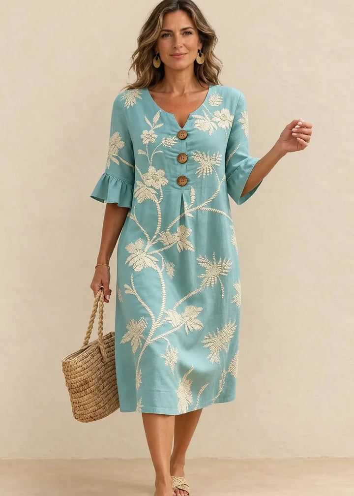 Fiorenza | Robe midi avec broderie florale